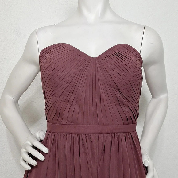 Weddington Way Light Burgundy Romantic Coquette Strapless Chiffon Gown Dress *6 - Picture 2 of 10